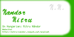 nandor mitru business card