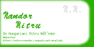 nandor mitru business card